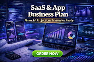 write saas and mobile app startup business plan with financial forecast