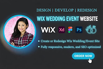 build wix event website, wix wedding website with  rsvp, wix website ranking