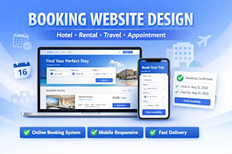 booking website, rental website, hostel or travel website, online booking system