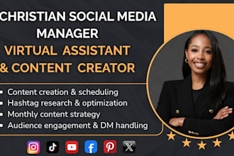 be your christian social media manager virtual assistant and content creator