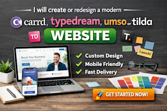 create or redesign a modern carrd typedream umso or tilda website