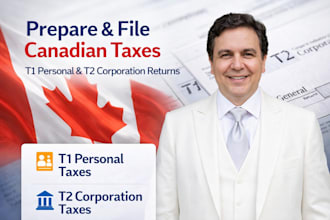 prepare and file canadian taxes, t1 personal and t2 corporation returns