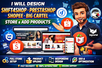 setup and design shift 4 shop prestashop design shopee big cartel add products