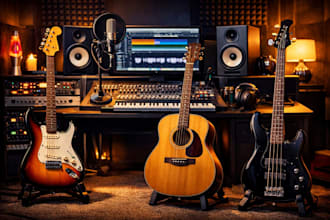 record electric, acoustic, rock, pop, funk, blues, disco guitar and professional