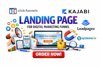 create clickfunnels landing page for digital marketing sale funnel design
