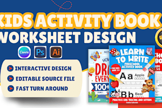 design an educational worksheet, homeschool lesson plans, activity book for kids