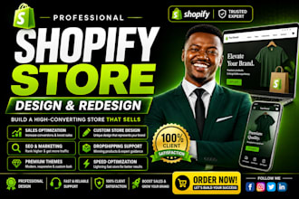design shopify store, shopify website and dropshipping store with responsiveness