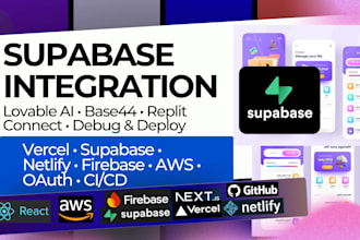 setup lovable supabase fix supabase database setup firebasae backend developer