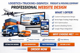 design logistic trucking dispatch transport moving company freight cargo website