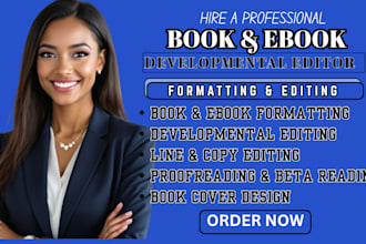 developmental edit fiction book, thriller, steamy romance nonfiction book editor