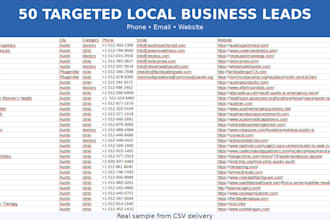 build targeted local business leads with phone and website
