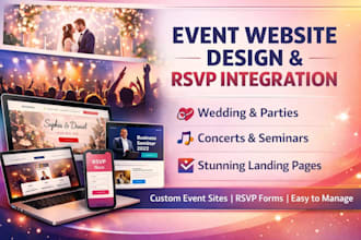 design event planning website, seminar concert, rsvp event website