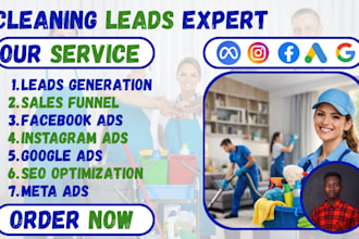 generate commercial cleaning leads, house cleaning leads facebook, googles ads
