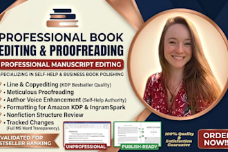 edit, proofread and format your self help book or manual for KDP
