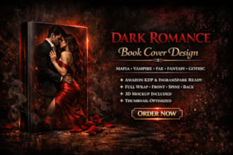 design a dark romance book cover, fantasy romance, mafia book cover for KDP