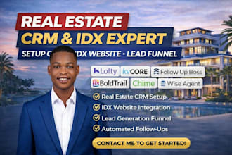 setup boldtrail kvcore, lofty crm, rei reply, follow up boss real estate website