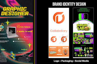 design logo, brand identity kit, brand guidelines and social media branding