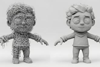 do retopology, uv mapping, texture baking and optimize your 3d models in blender