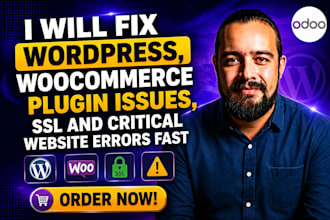 fix wordpress, woocommerce plugin issues, SSL and critical website errors fast