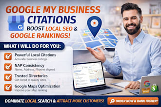 build powerful gmb citations local SEO backlinks for higher google ranking