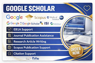 write and publish research articles for scopus, google scholar and eb1a support