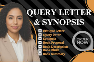 write, edit and critique your fiction query letter synopsis or book blurb writer