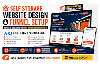 design professional self storage website set storage ads facility rental website