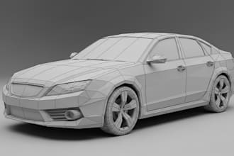 design game ready 3d car model for visualization gta v, fivem, low poly