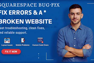 fix squarespace bugs, errors, CSS, layout, mobile and website issues