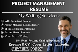 write an ats optimized project management, agile, scrum master resume