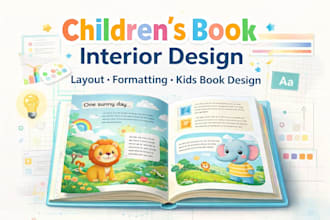 design children book interior, book layout, formatting
