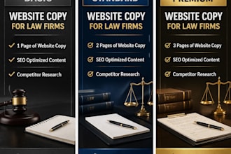 write professional law firm copy websites, blogs landing pages