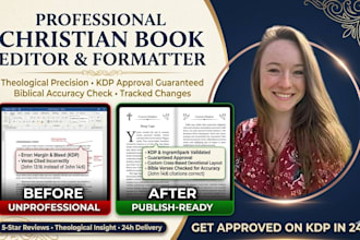 edit and proofread your christian book or devotional for KDP and ingramspark