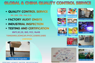 do product quality control, factory audit, testing and certification