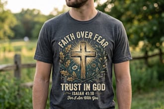 do trendy custom typography christian t shirt design