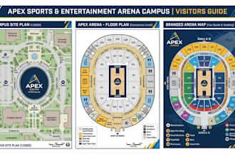 create site plan, floor plan and branded campus arena map design