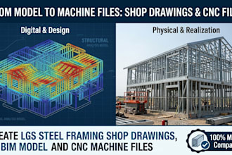 provide lgs shop drawings, cfs framing bim models, and cnc machine files