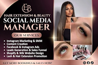 hair extension beauty lash extension instagram social media marketing manager