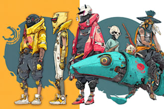 design anime character , cyberpunk character