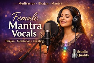 record soulful female mantra chanting and bhajan vocals for meditation music