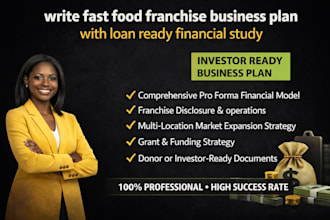 write fast food franchise business plan with loan ready financial study