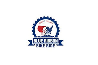 design blue ribbon bike ride logo