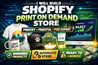 build shopify print on demand store printify printful pod expert