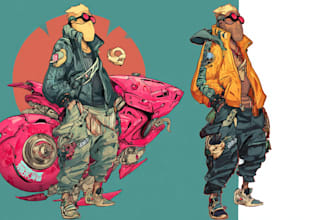draw cyberpunk character art