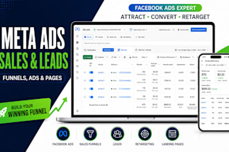 run facebook meta ads lead generation sales ads for landing pages sales funnel