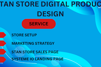 setup stan store digital marketing product, stan store website systeme io