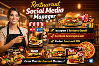 your restaurant social media manager for  marketing brands