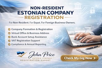 register estonia company with e residency, legal address for non resident, expat