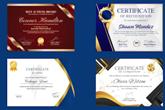 design professional certificate, award and diploma template