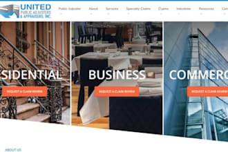 design redesign wix public adjuster website insurance claim insurance website